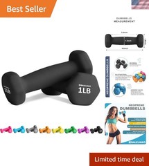 Comfort Grip Hexagonal Dumbbells – 1lb Neoprene Weights for Every Fitness Level