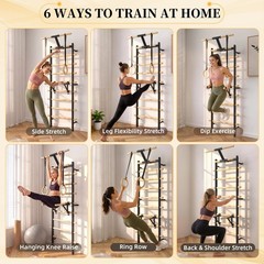 Wall Mounted Swedish Ladder Gym Stall Bar Pull Up Bar Home Fitness Workout