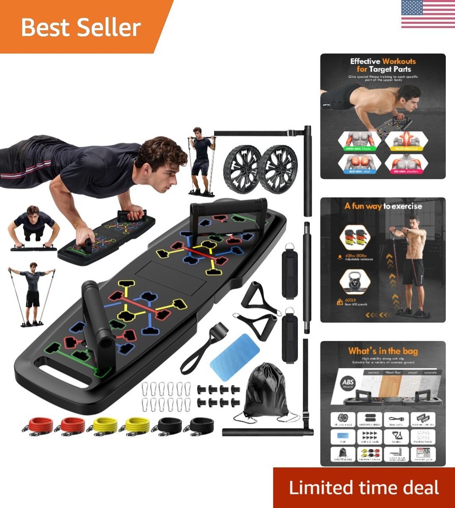Professional Home Fitness Kit: Push Up Board, Ab Roller & Pilates Accessories