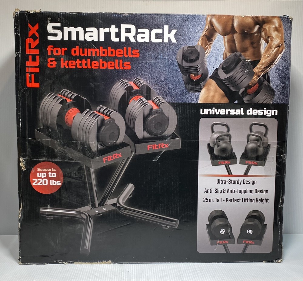 FitRx SmartRack Dumbbell Stand, Dumbbell Rack and Kettlebell Weight Rack Stand