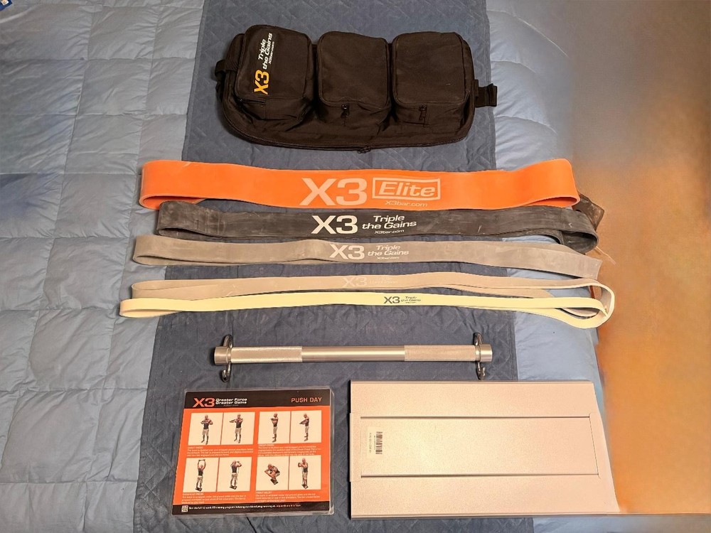 X3 Bar Elite Complete Resistance Band System – Includes case – used one time