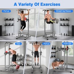RELIFE REBUILD YOUR LIFE Power Tower Pull Up Bar Station Workout Dip Station …