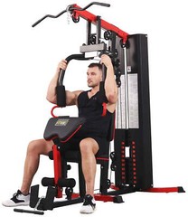 Multifunctional Full Home Gym System Workout Station with 122.5 Lbs Weight Stack