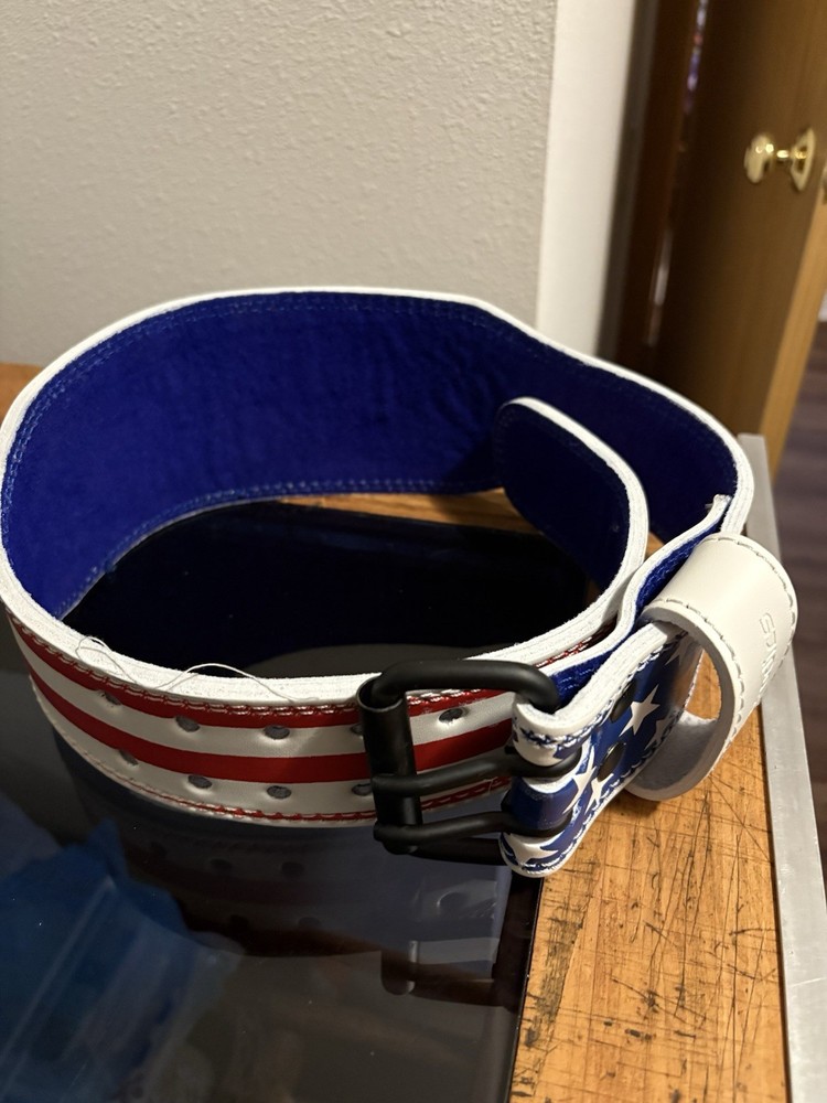 American Flag Weightlifting Belt Unisex Size Small Red White Blue Stars Stripes