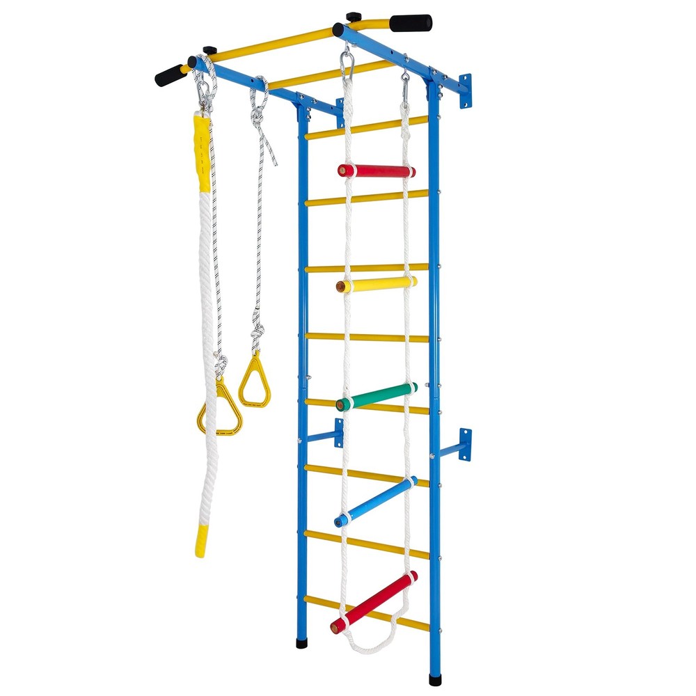5-in-1 Wall Gym-Rope Ladder, Pull-up Bar, Rings & More