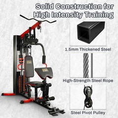 LX760 Multifunctional Full Home Gym System Workout Station with 122.5 Lbs Weight