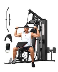 Home Gym Machine, Multifunctional Workout Equipment with 150 Lbs Weight Stack