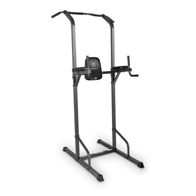 Marcy Power Tower Multi Grip Pull Up Dip Station Home Gym Workout Black TC3515