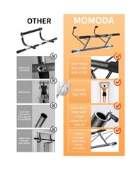 Pull Up Bar Doorway – No Screws Fitness Chin-Up Frame for Home … Fast USA SHIP