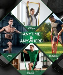 TREKONPEAK Resistance Bands for Working Out, Yellow+Red+Black+Purple+Green