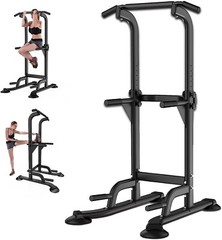 Power Tower Adjustable Height Pull Up & Dip Station Multi-Function Home Strength