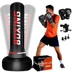Freestanding Punching Bag for Adult Teens, 70″ Heavy Punching Bag with Boxing…