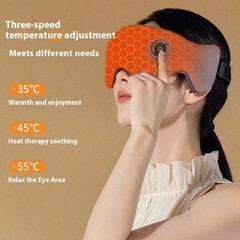 Wireless Heated Eye Mask, Rechargeable Sleep Mask with Adjustable Temperature