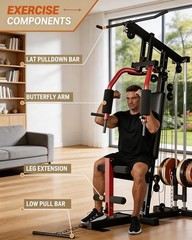 Multifunctional Home Gym System Full Body Workout Station 330lb Weight Workout