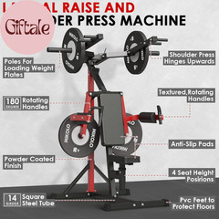 Deltoid and Shoulder Press Machine, Lateral Raise Machine with Adjustable Seat a