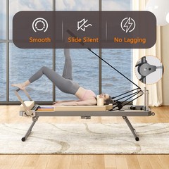 Foldable Pilates Reformer Machine & Equipment with Springs for Home Gym Workout