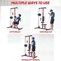 Pull Down & Low Row Cable Machine Home LAT Pulley System for Full Body Workout