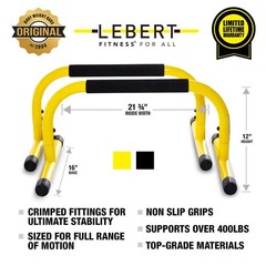 Lebert Fitness Parallette Push Up Bars Dip Station Stand – Perfect for Home a…
