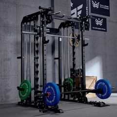 All-In-One B52 Standard Home Gym Smith Machine with Power Rack Cable Dual Pulley